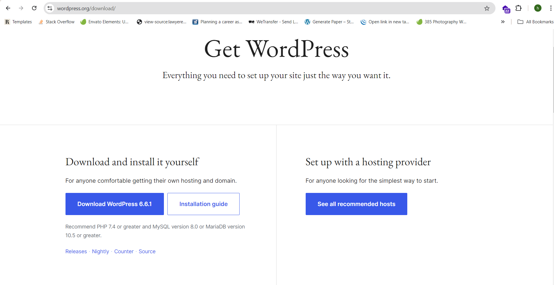 Dowload WordPress
