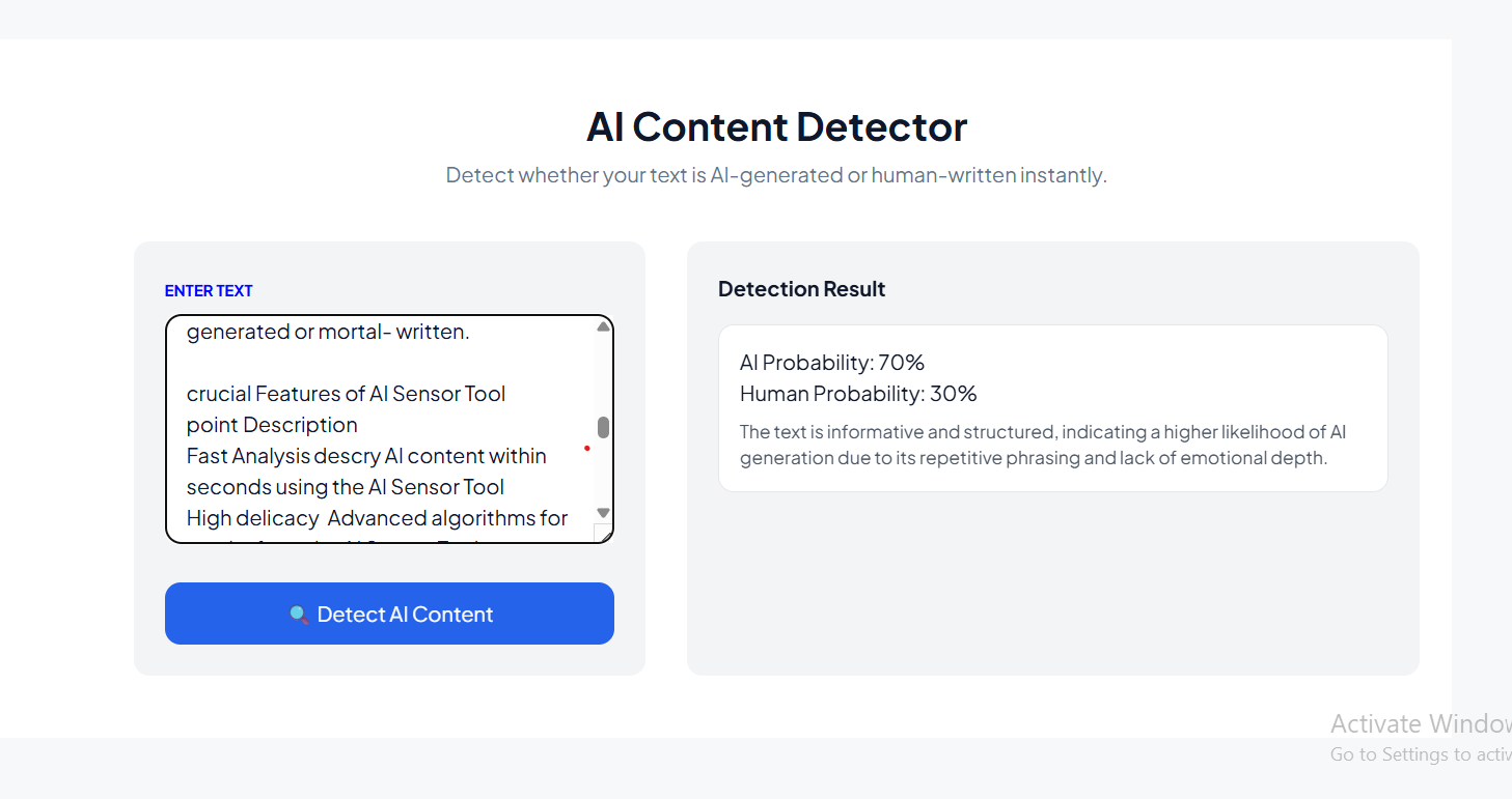 AI Detector Tool 